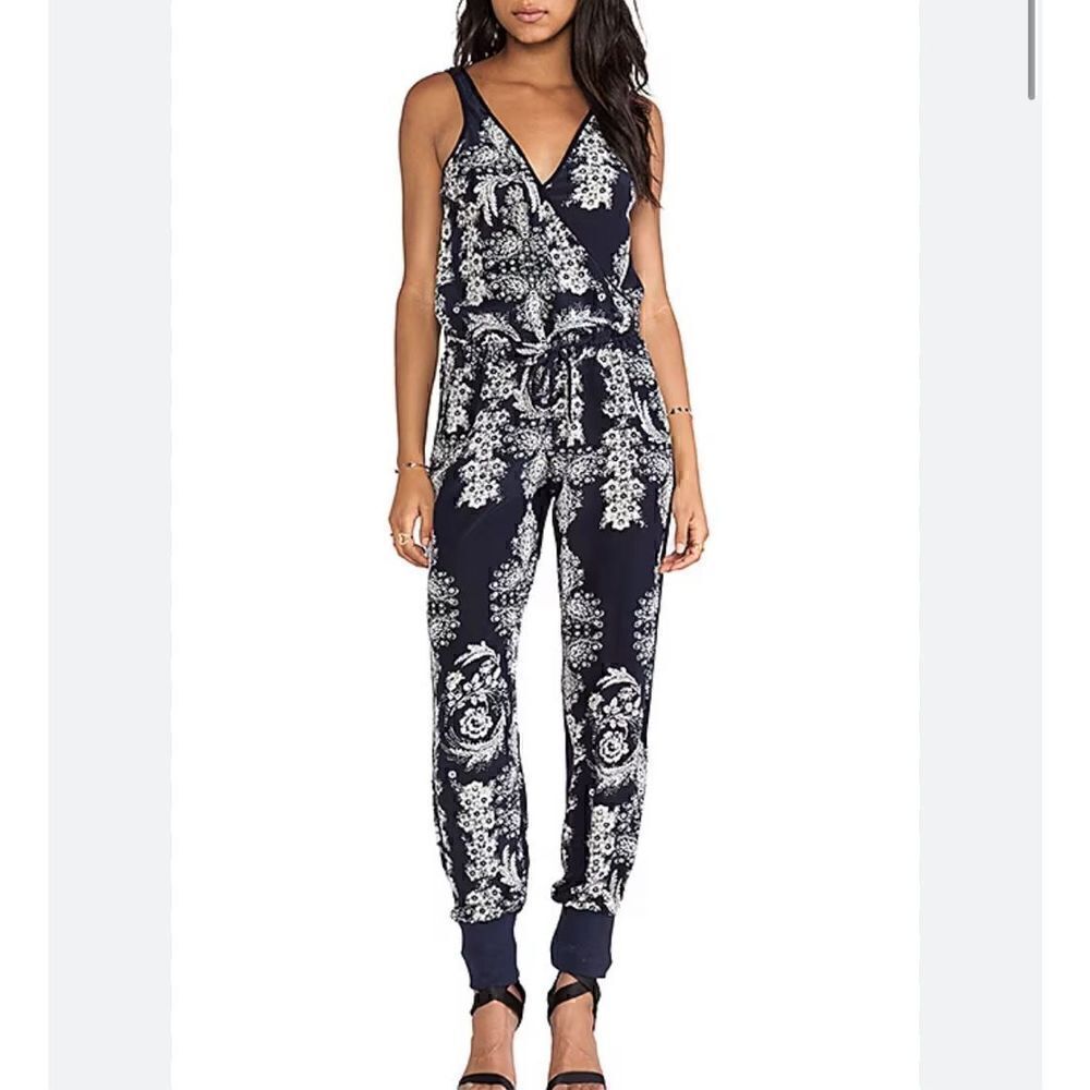 Chaser Silk Jumpsuit in Antique Floral